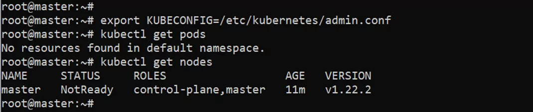 Master node successful creation output